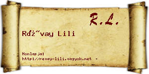 Révay Lili névjegykártya