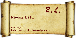 Révay Lili névjegykártya
